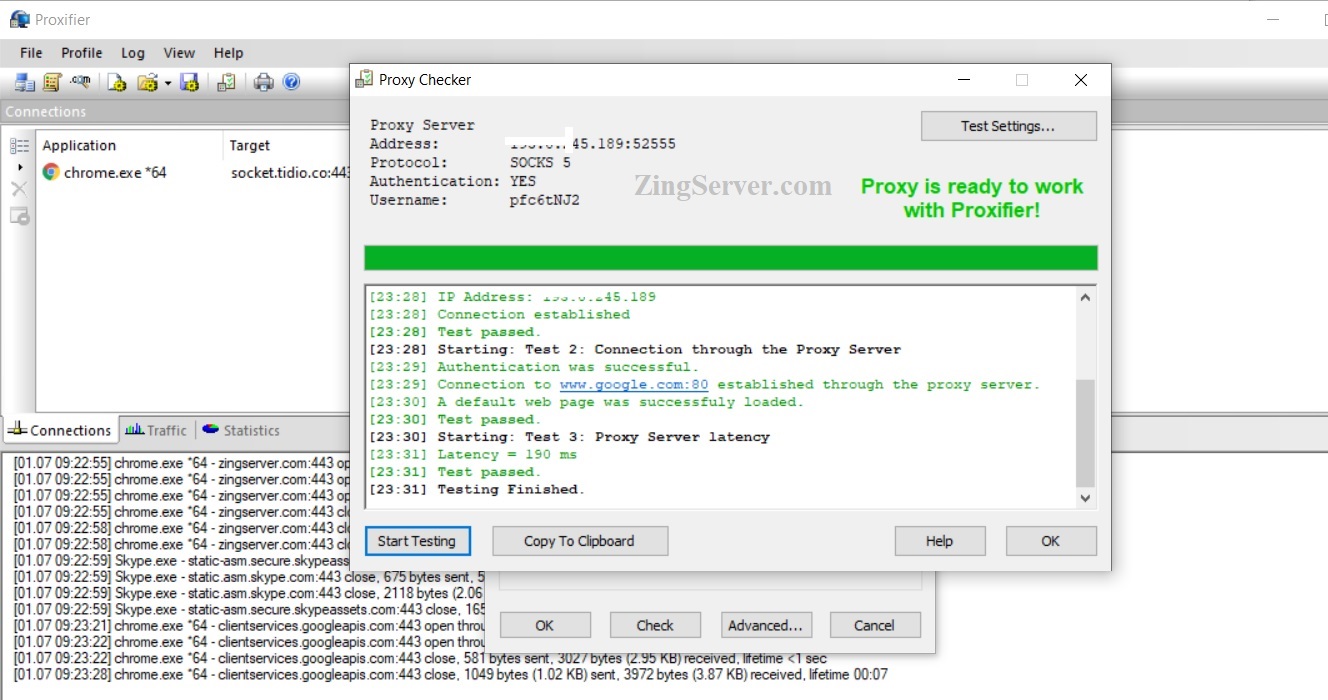 Sử dụng SOCKS5 trên VPS Windows, Chrome và IE có Password • ZingServer