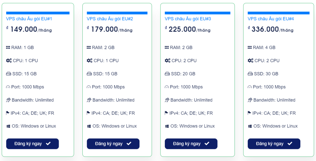 VPS Châu Âu, VPS Singapore tốc độ cao