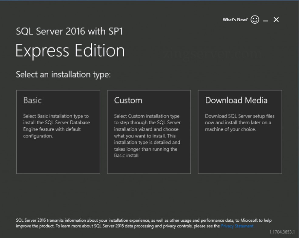 Màn hình khởi động của SQL Server