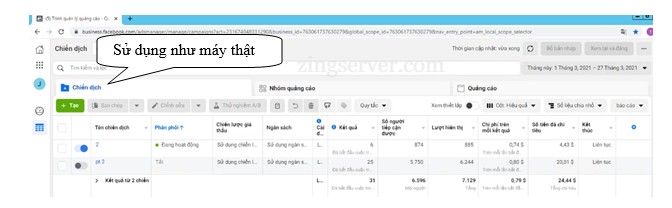 Mở trình Quản lý quảng cáo