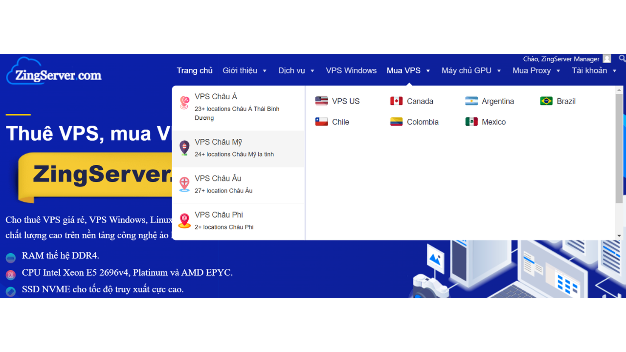 VPS Windows Châu Mỹ