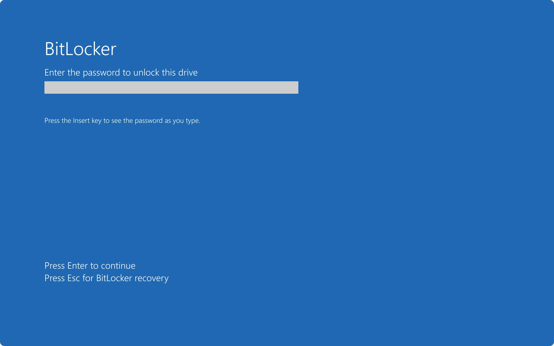 Đây là màn hình yêu cầu nhập mật khẩu BitLocker sẽ xuất hiện mỗi khi VPS khởi động lại.