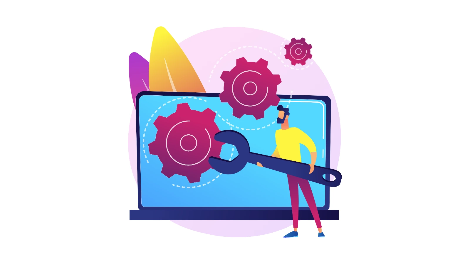 Computer Troubleshooting Abstract Concept Vector Illustration