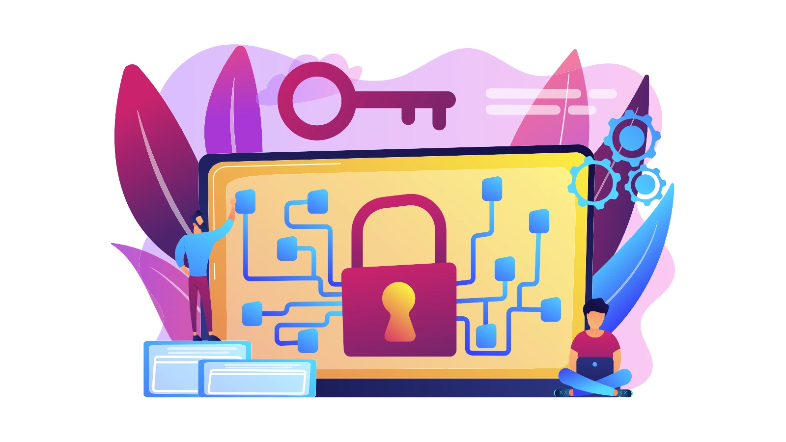 Cryptography and Encryption Concept Vector Illustration