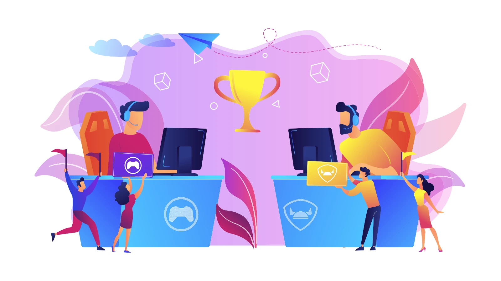 E Sport Fans Concept Vector Illustration