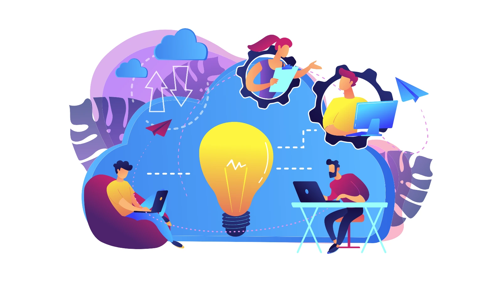 Cloud Collaboration Concept Vector Illustration