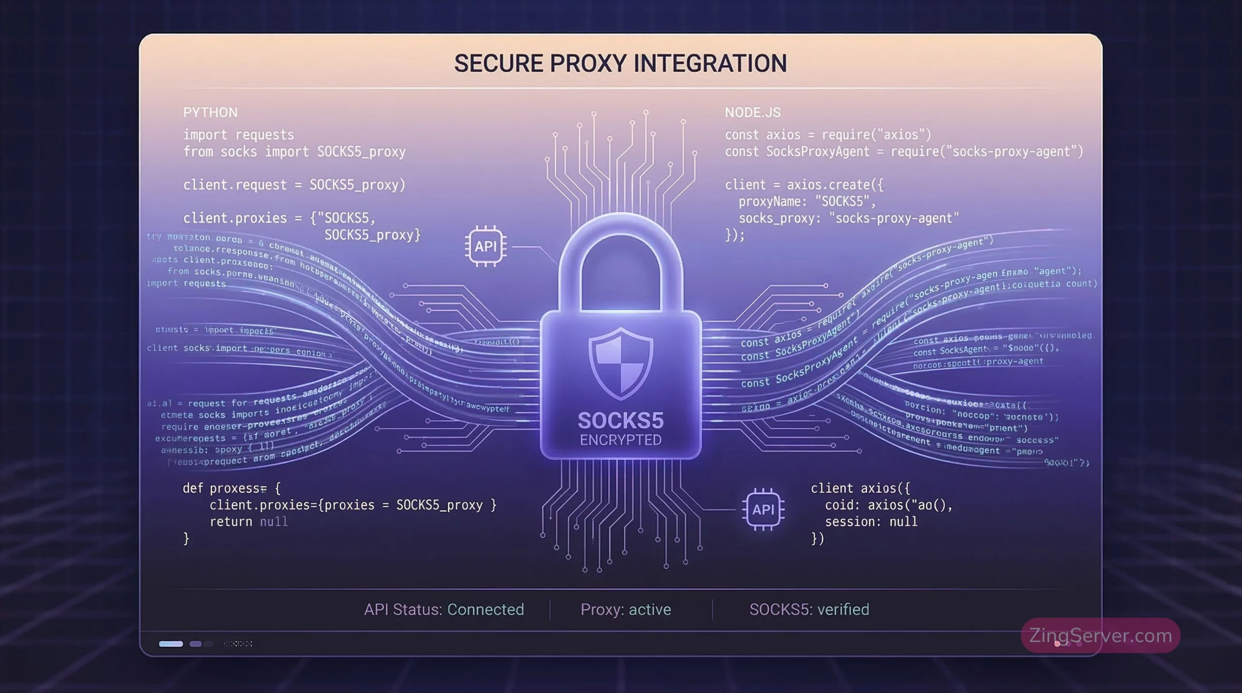 Tích hợp mã nguồn lập trình với Proxy Socks5 an toàn, tối ưu hiệu năng và chống rò rỉ bộ nhớ.