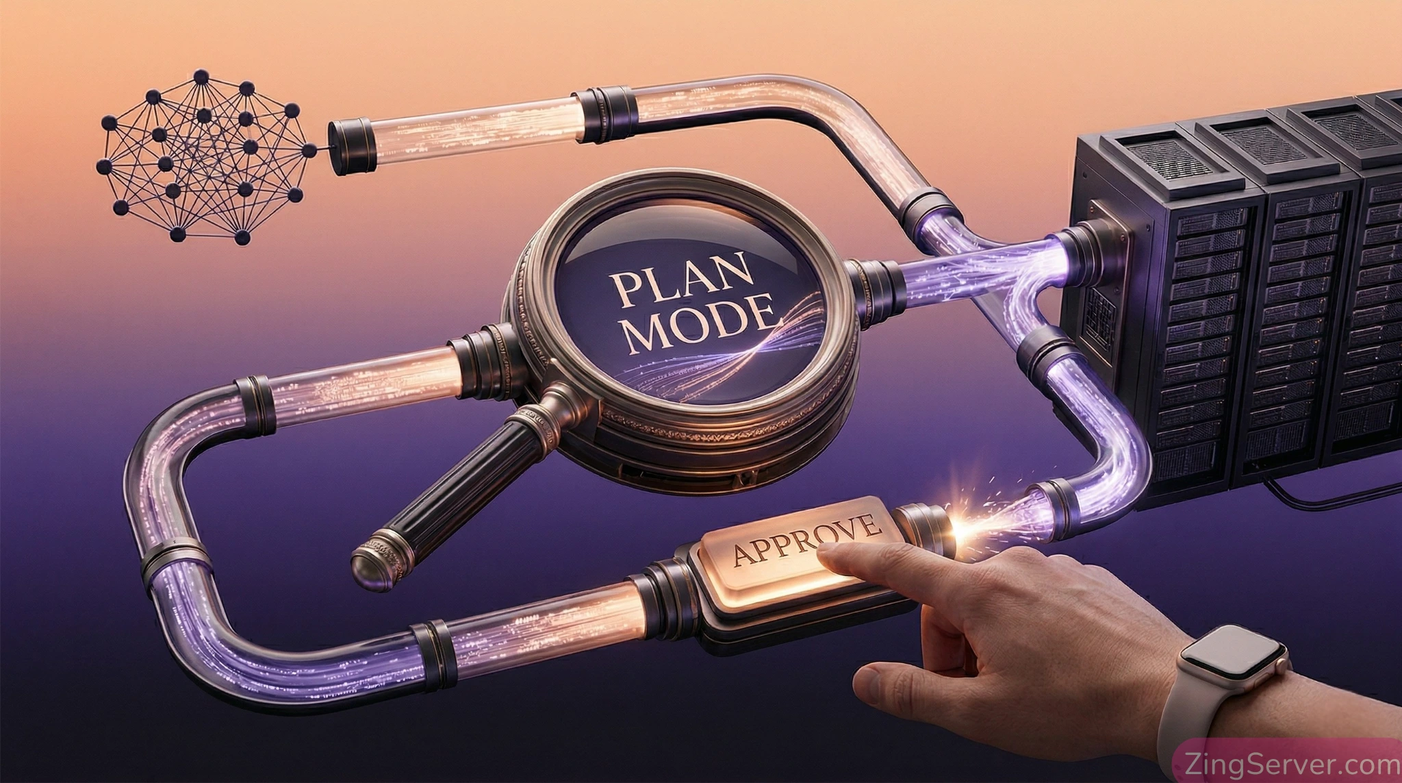 Mô hình kiểm soát AI Agent quản trị VPS theo nguyên tắc Human-in-the-loop (Con người giám sát).