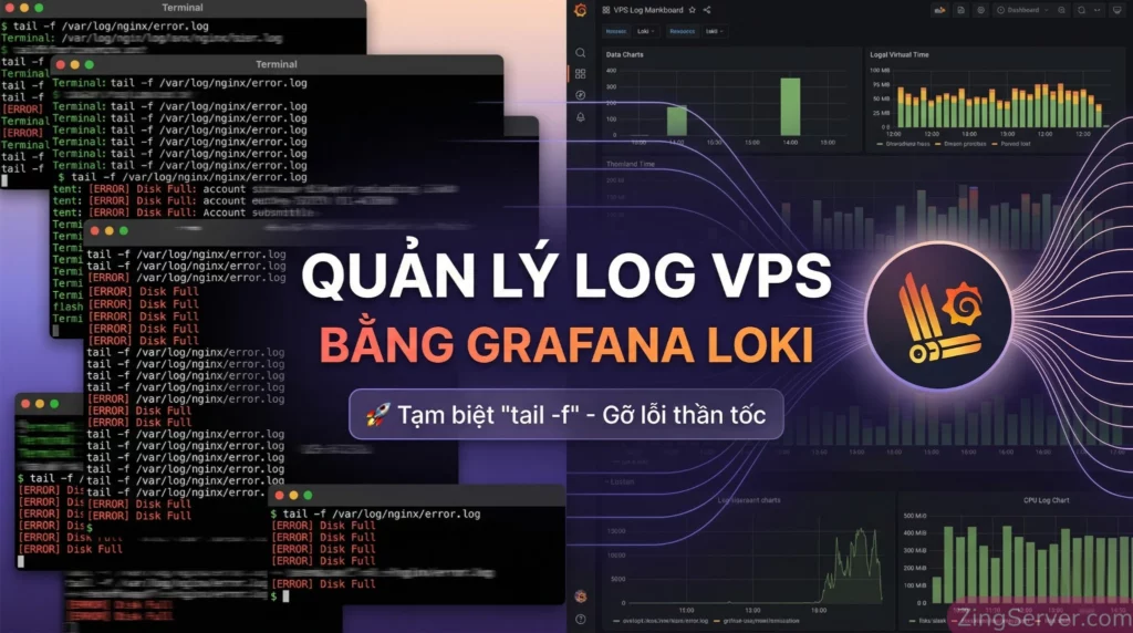 Hướng dẫn thực chiến quản lý log VPS bằng Grafana Loki thay thế lệnh SSH tail -f