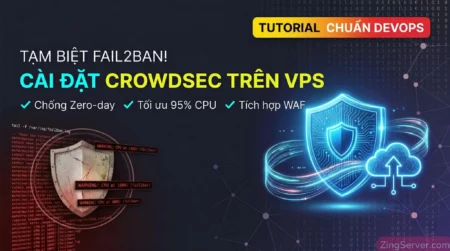 Hướng dẫn thay thế Fail2Ban và cài đặt CrowdSec trên VPS Linux để chống tấn công Zero-day và tối ưu CPU.
