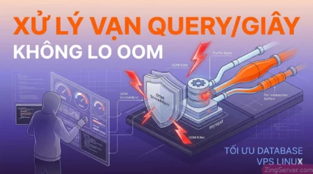 Tối ưu database VPS Linux xử lý vạn query/giây không OOM.