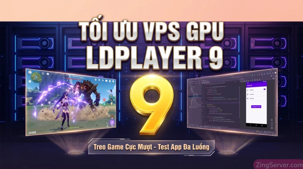 Hướng dẫn tối ưu VPS GPU LDPlayer 9 để treo game mobile nặng và test app Android mượt mà 24/7.