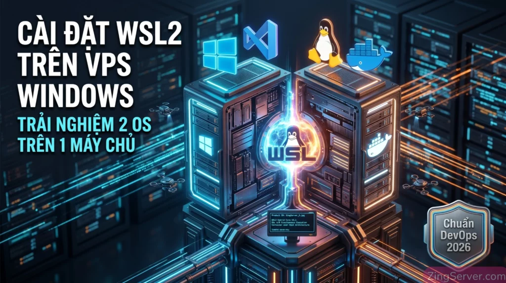 Cài đặt WSL2 trên VPS Windows Server 2025 giúp chạy native Linux và build Docker mượt mà.