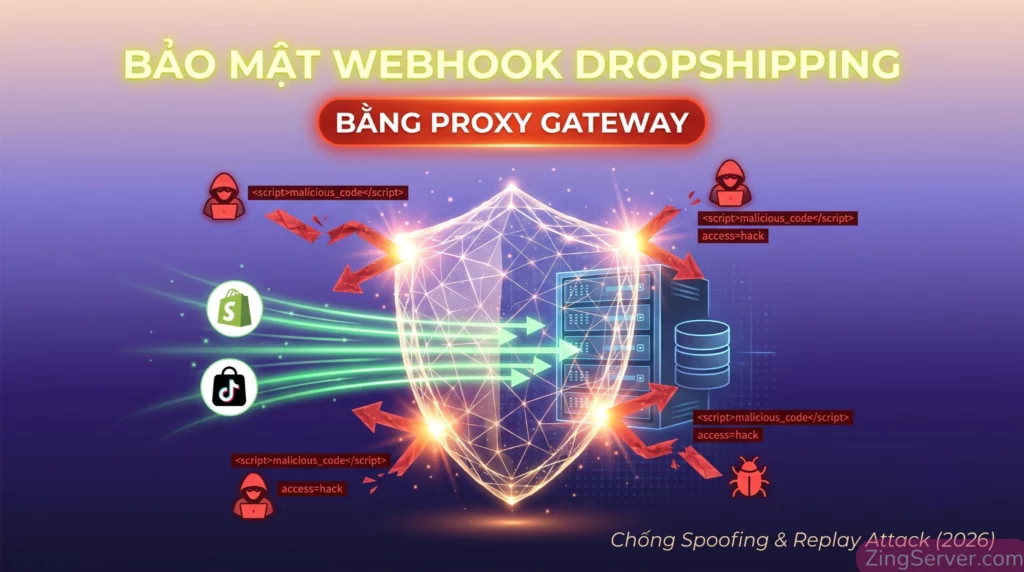 Hướng dẫn cách dùng forward proxy bảo mật webhook dropshipping toàn diện, chống giả mạo và lặp đơn hàng.