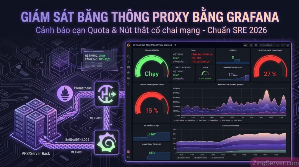 Ám ảnh sập hệ thống: Hướng dẫn cách giám sát băng thông datacenter proxy bằng grafana