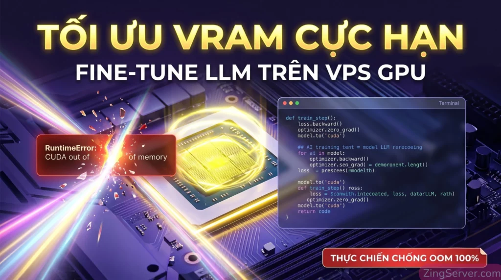 Hướng dẫn cách tối ưu VRAM khi chạy fine tune LLM trên VPS GPU chống lỗi OOM