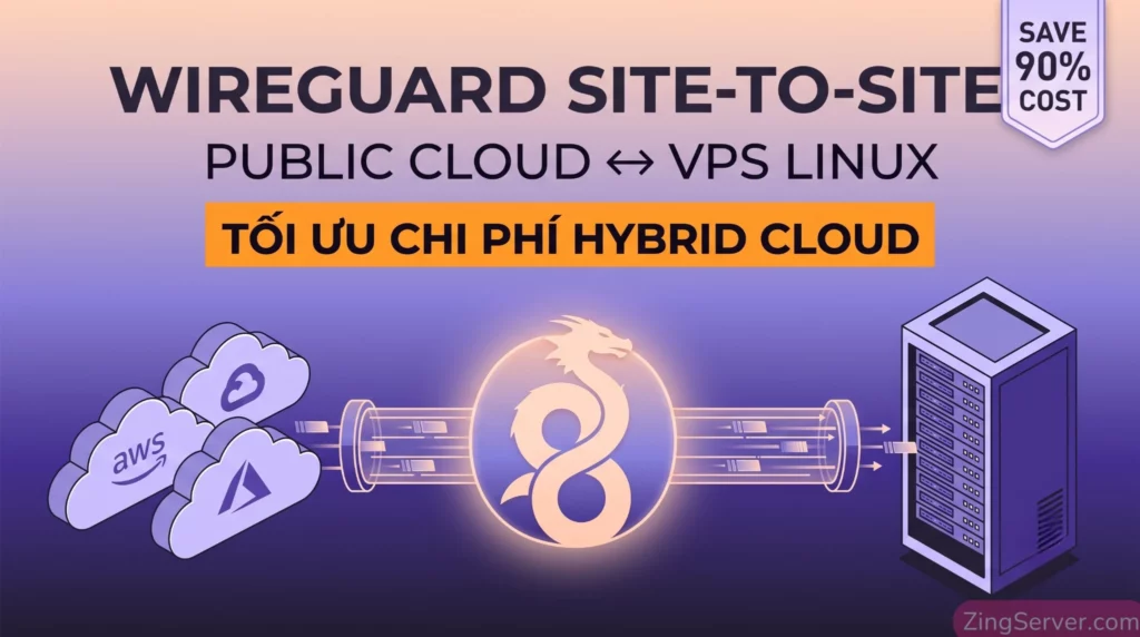 Hướng dẫn kết nối WireGuard Site-to-Site giữa Public Cloud và VPS Linux giúp tối ưu chi phí Hybrid Cloud.