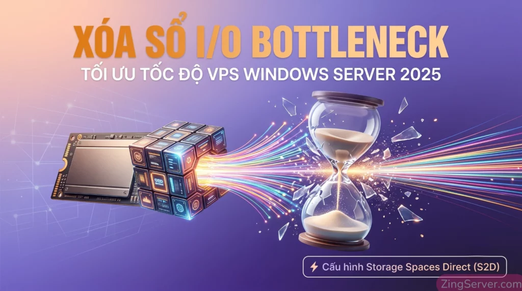 Hướng dẫn tối ưu tốc độ vps windows server 2025 bằng storage spaces direct xóa sổ I/O Bottleneck