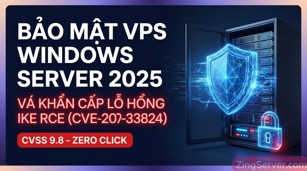 Hướng dẫn cách bảo mật VPS Windows Server 2025 và xử lý lỗ hổng IKE RCE mã CVE-2026-33824.