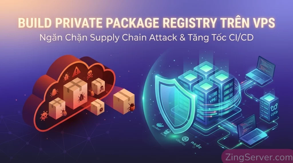Hướng dẫn build Private Package Registry trên VPS để ngăn chặn tấn công Supply Chain và tối ưu tốc độ CI/CD.