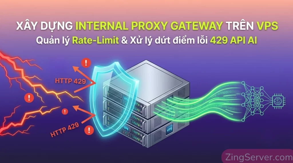 Hướng dẫn xây dựng Internal Proxy Gateway trên VPS Linux giúp developer tối ưu rate-limit và xử lý lỗi 429 API AI.