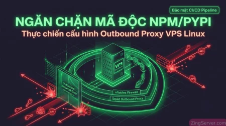hướng dẫn thực chiến cấu hình Outbound Proxy VPS Linux để ngăn chặn mã độc chuỗi cung ứng npm và PyPI.